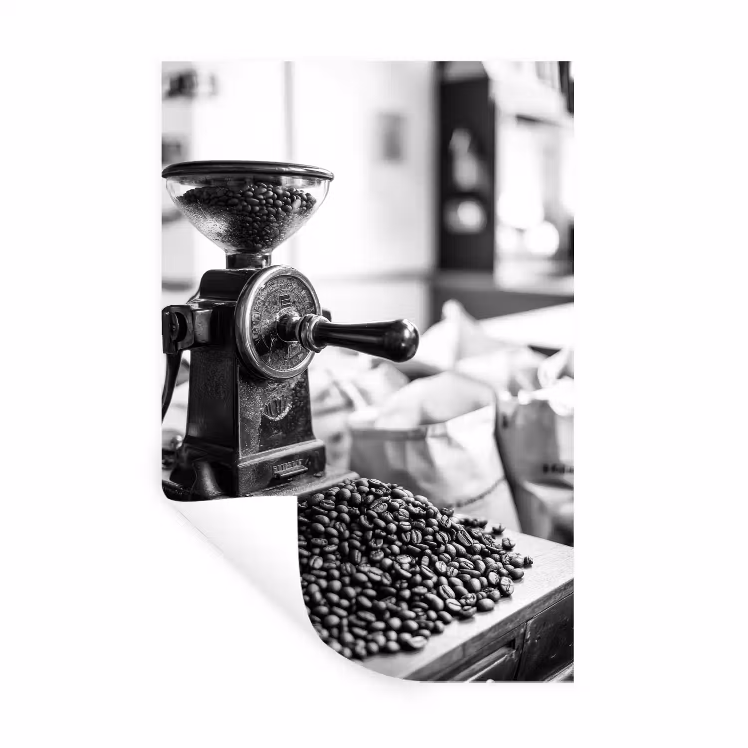 Koffiemolen - Gemalen - Vintage Muursticker klein -3d