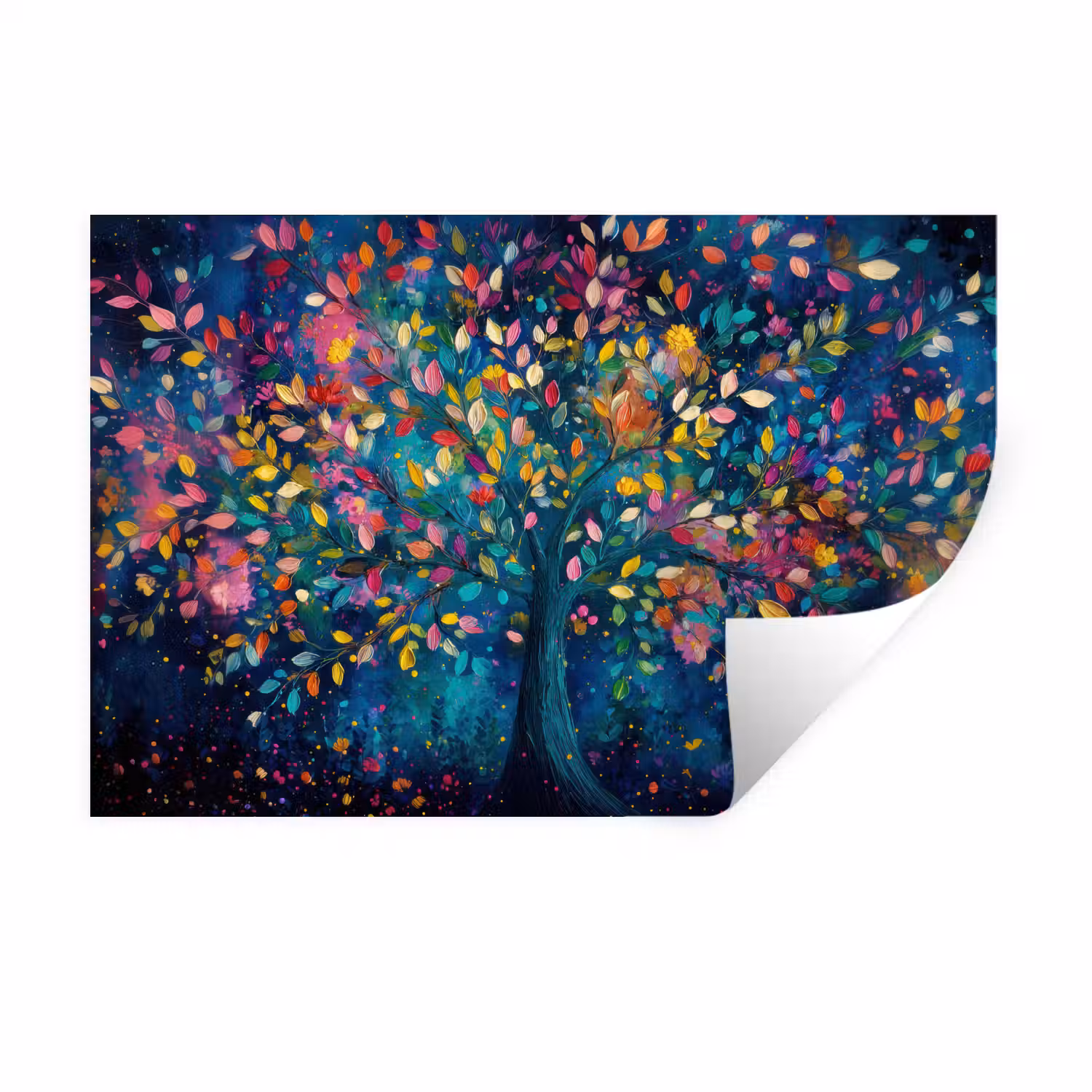 Kleurrijk - Boom - Magisch - Abstract Muursticker klein -3d