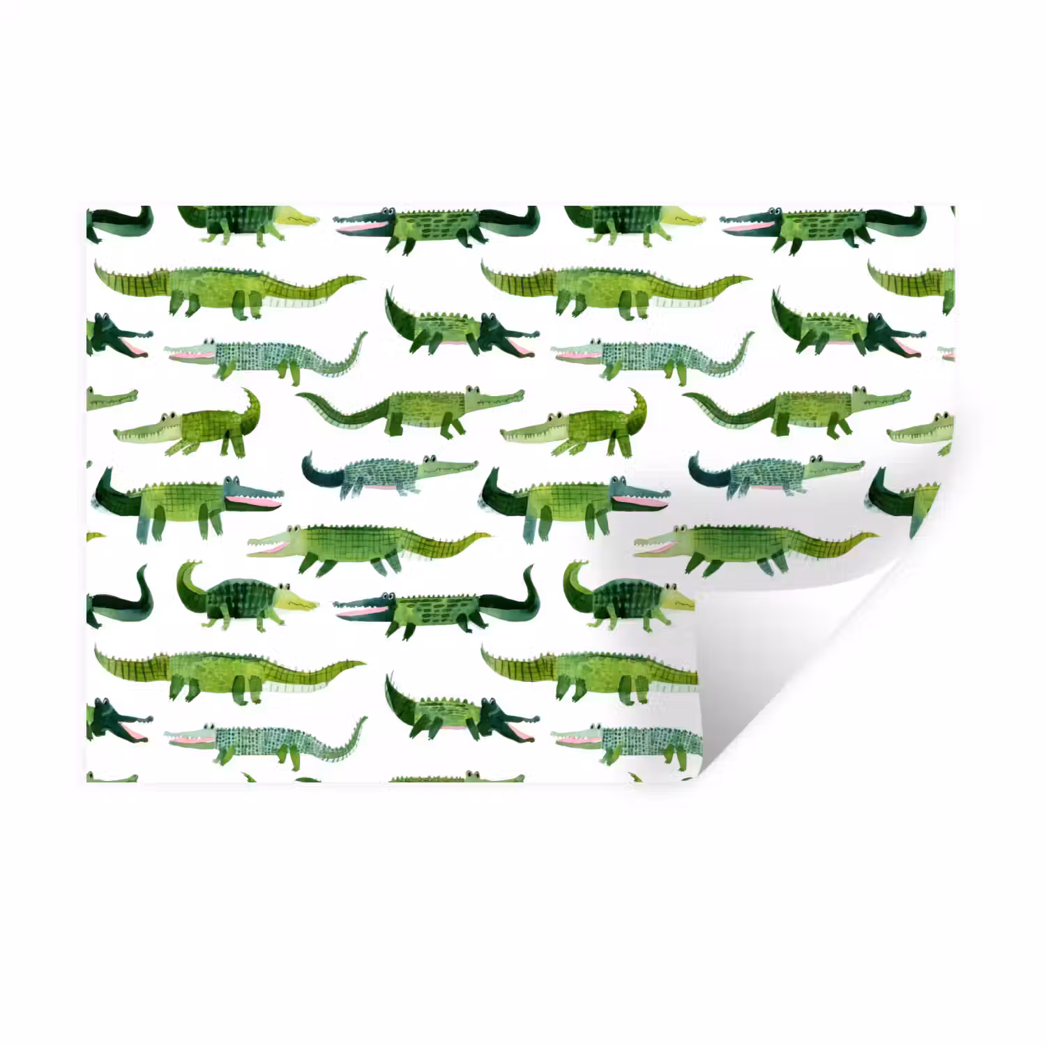 krokodillen - Speels - Groen Muursticker klein 286 -3d