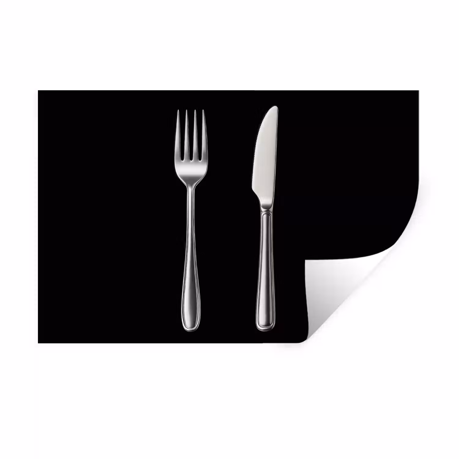 Bestek - Klassiek - Elegant Muursticker klein -3d