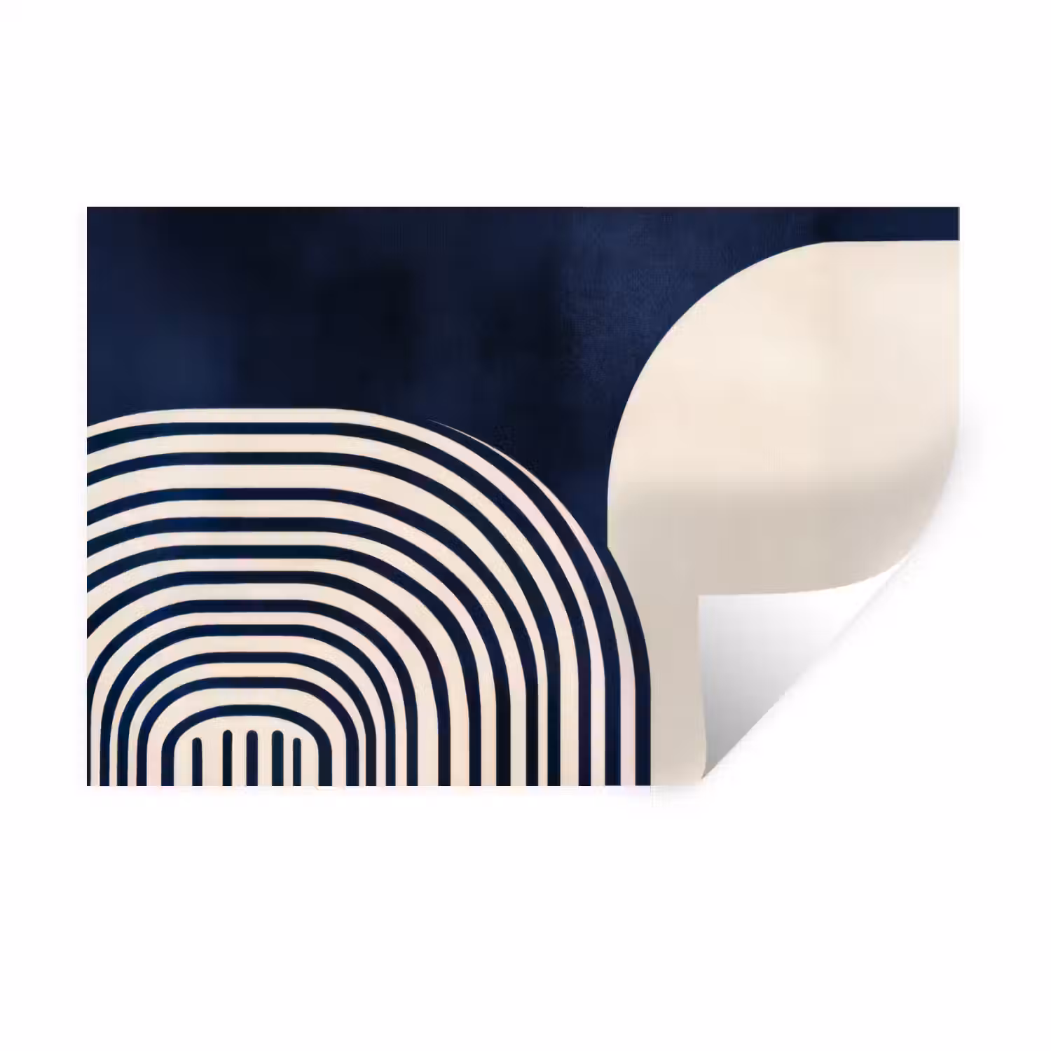 Donkerblauw - Abstract - Lijnen Muursticker klein -3d