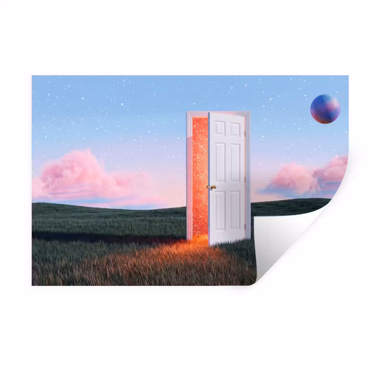 Wall Sticker - Door - Fantasy - Space - Deur - Fantasie - Ruimte Muursticker klein