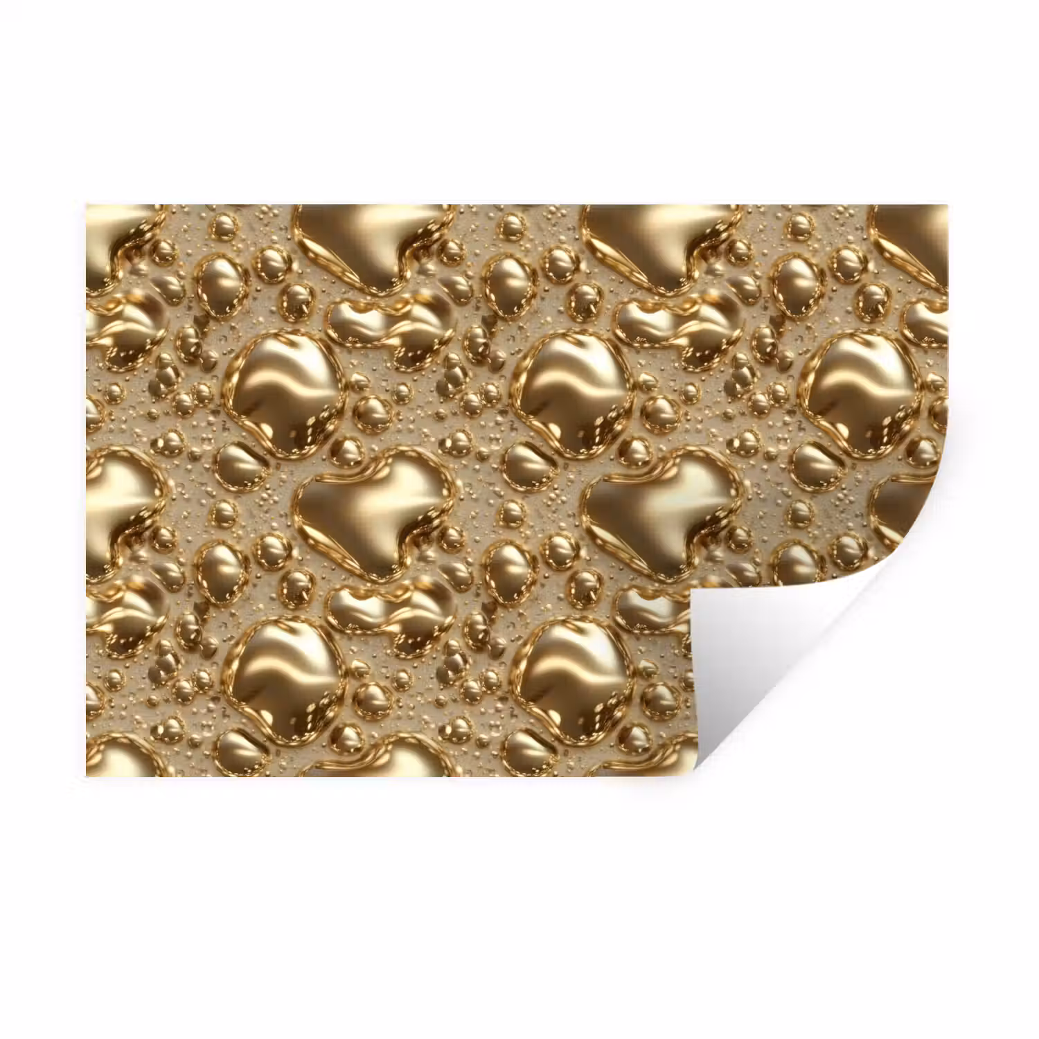 Druppels - Organisch - Goud Muursticker klein 286 -3d