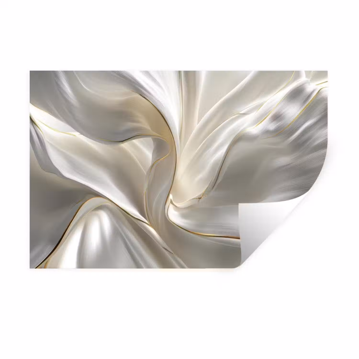 Stof - Plooien - Goud Muursticker klein -3d