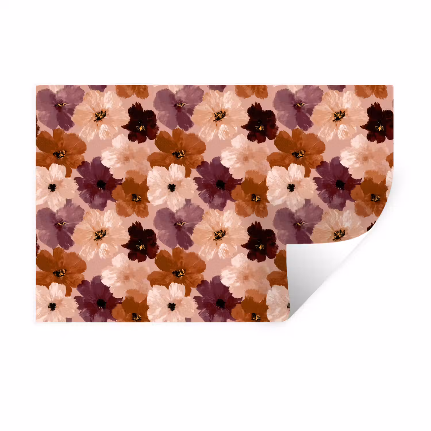 Bloemen - Abstract - Aardetinten Muursticker klein 286 -3d