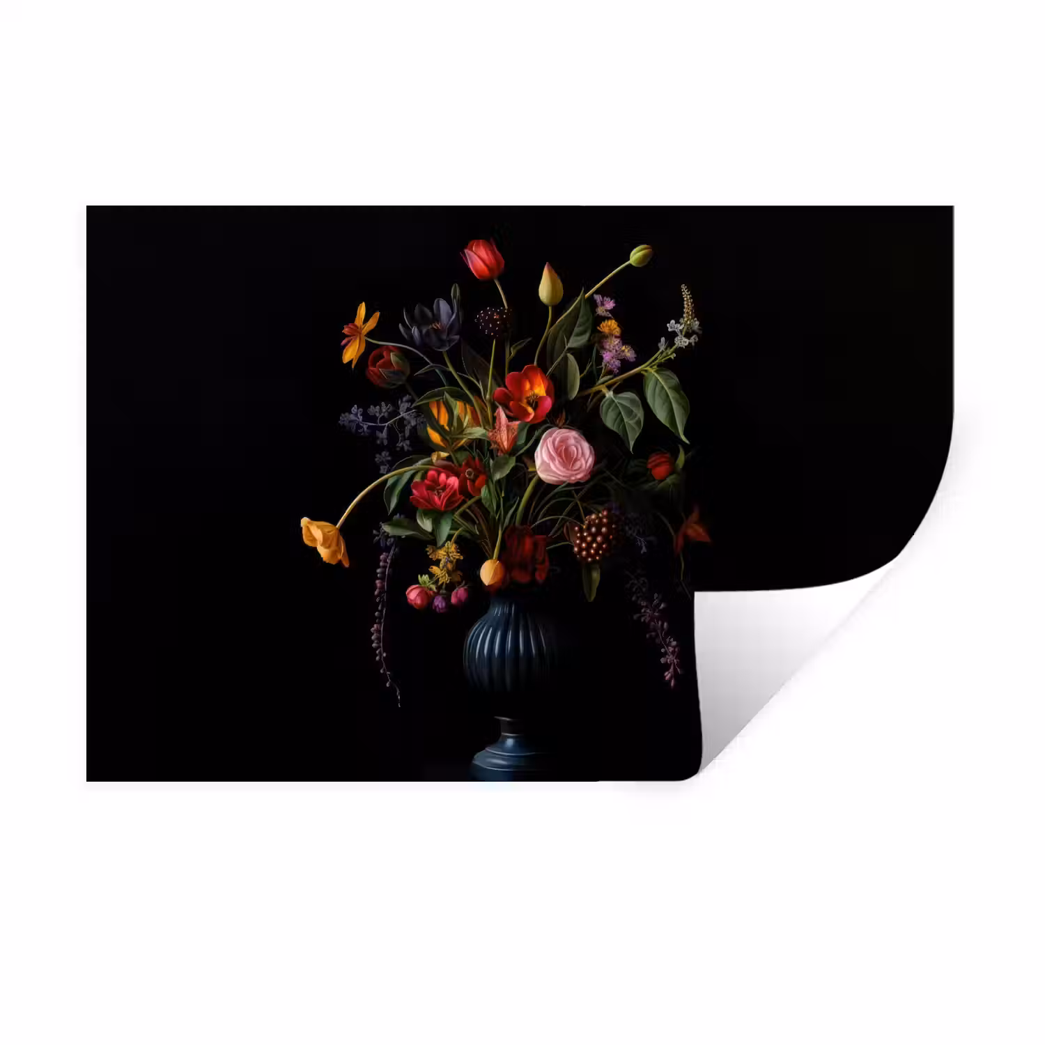 Bloemen - Bessen - Klassiek Muursticker klein -3d