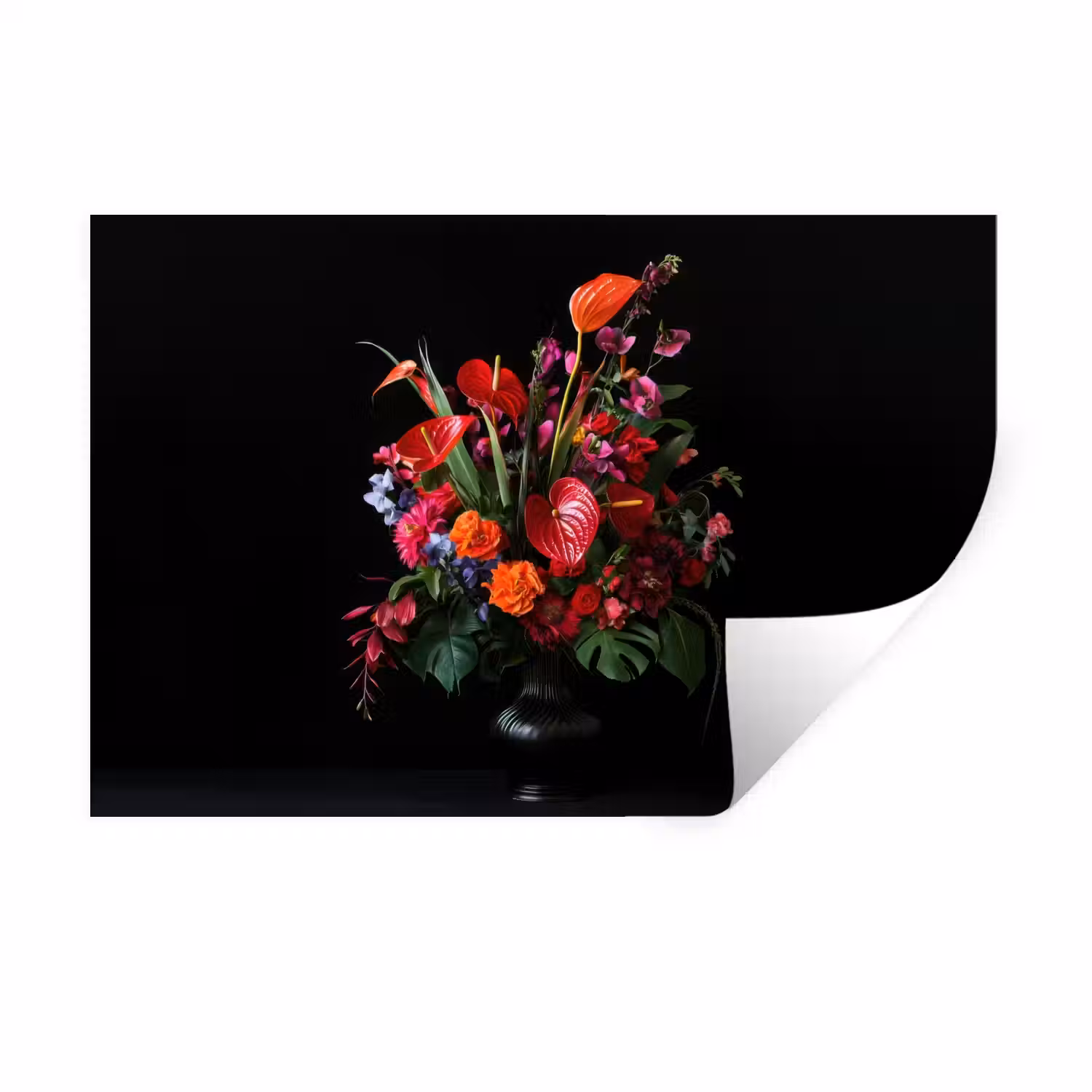 Bloemen - Boeket - Sierlijk Muursticker klein -3d