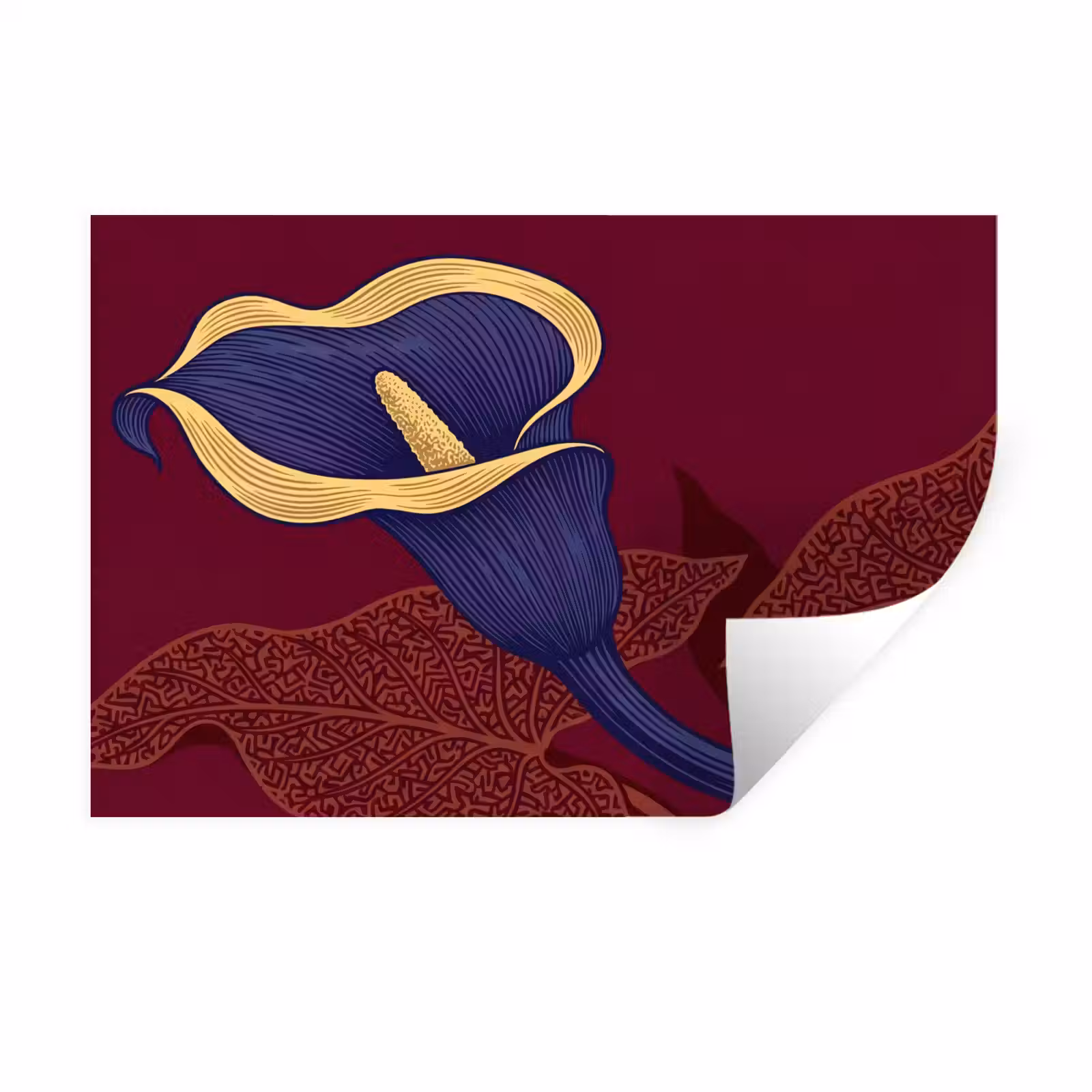Wall Sticker - Flowers - Modern - Purple - Bloemen - Modern - Paars Muursticker klein