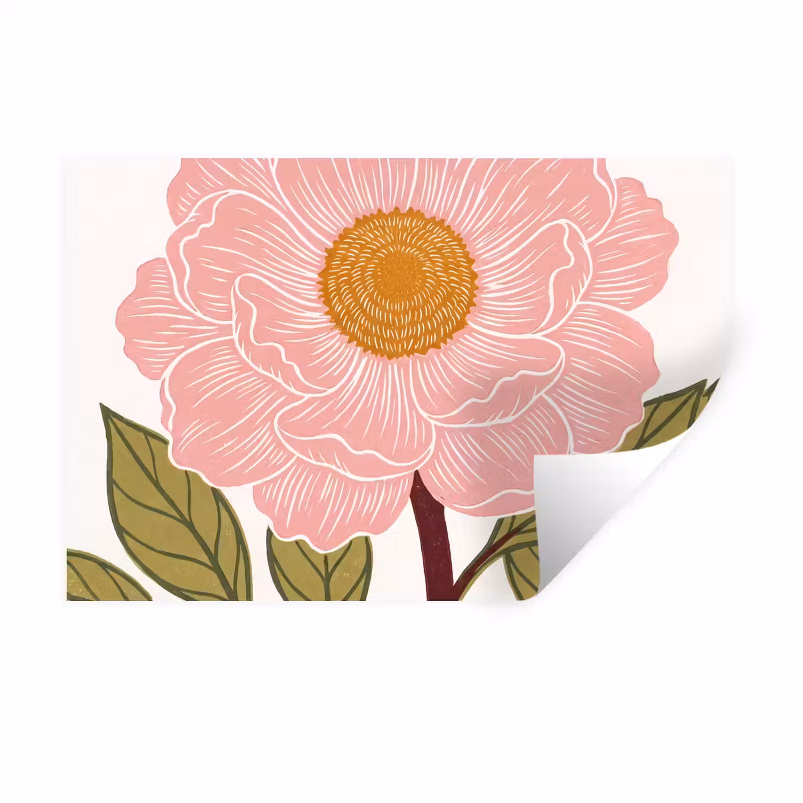Wall Sticker - Flowers - Pink - Illustration - Bloemen - Roze - Illustratie Muursticker klein