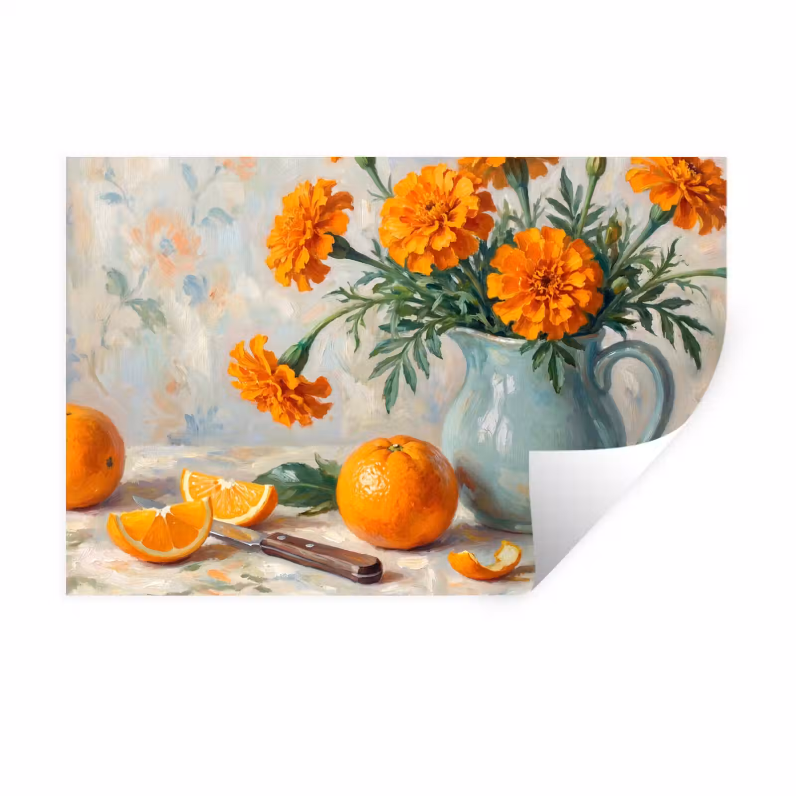 Wall Sticker - Food - Orange - Art - Eten - Oranje - Kunst Muursticker klein