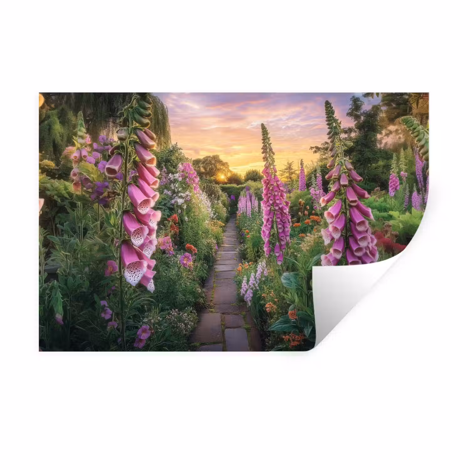 Vingerhoedskruid - Bloemen - Tuin Muursticker klein -3d