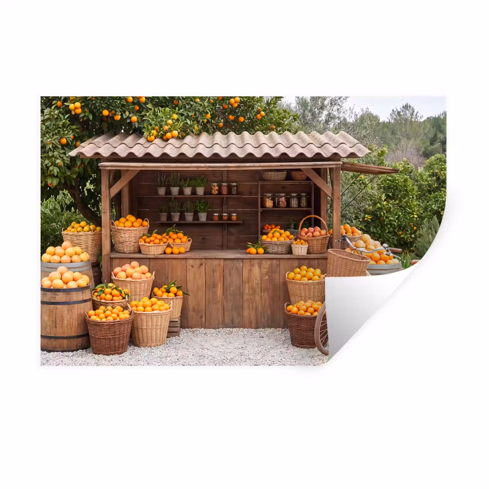 Wall Sticker - Fruit - Market - Rural - Fruit - Markt - Landelijk Muursticker klein