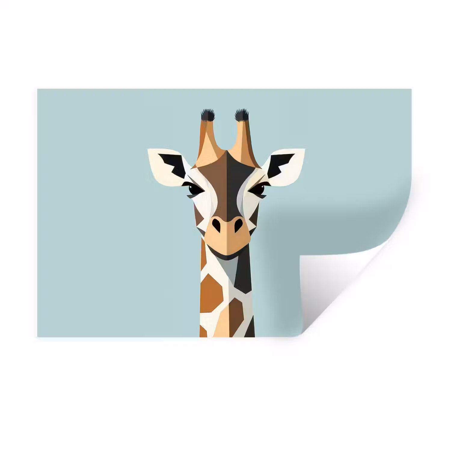 Giraffe - Illustratie - Bruin - Minimalistisch Muursticker klein -3d