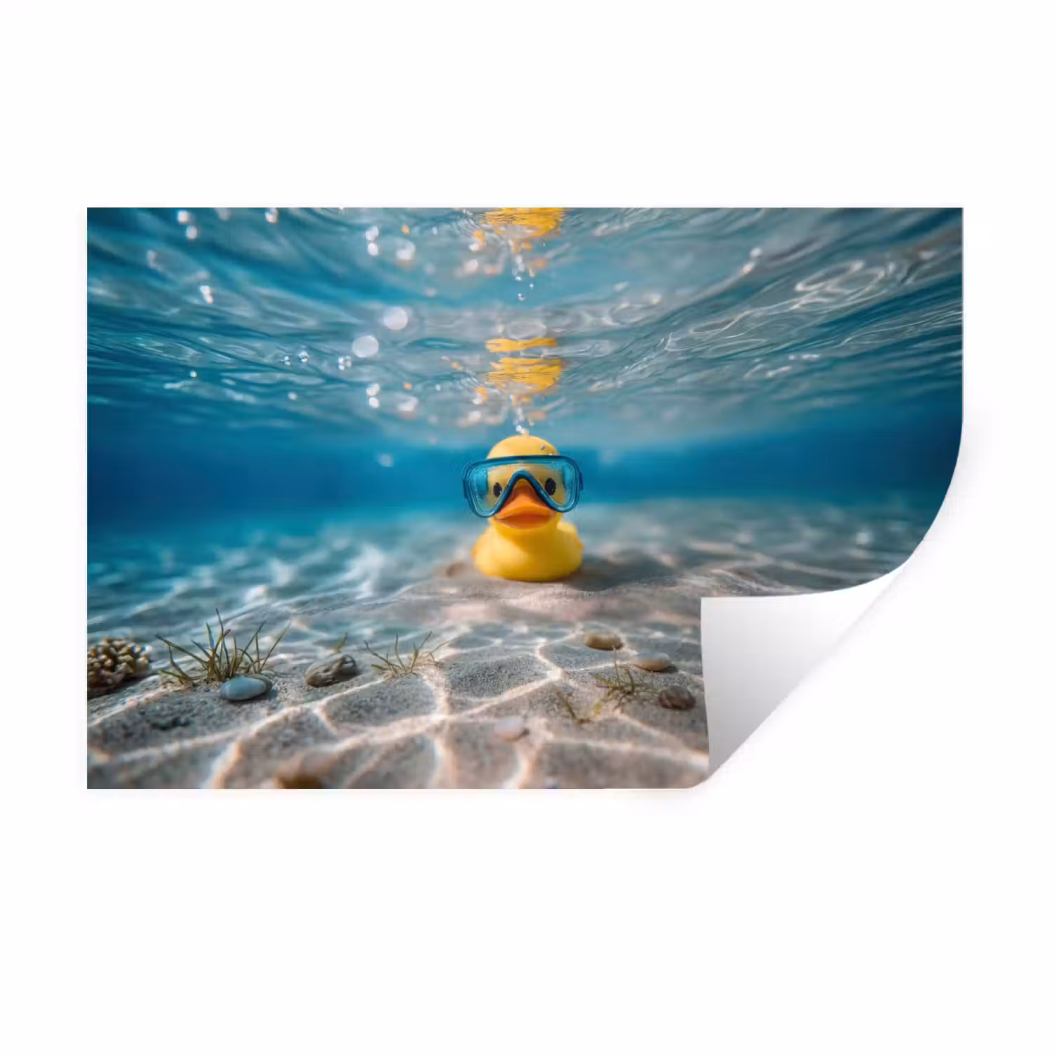 Duikbril - Eend - Water Muursticker klein -3d