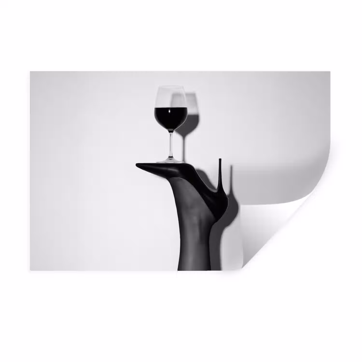 Hak - Wijn - Minimalistisch - Zwart Muursticker klein -3d