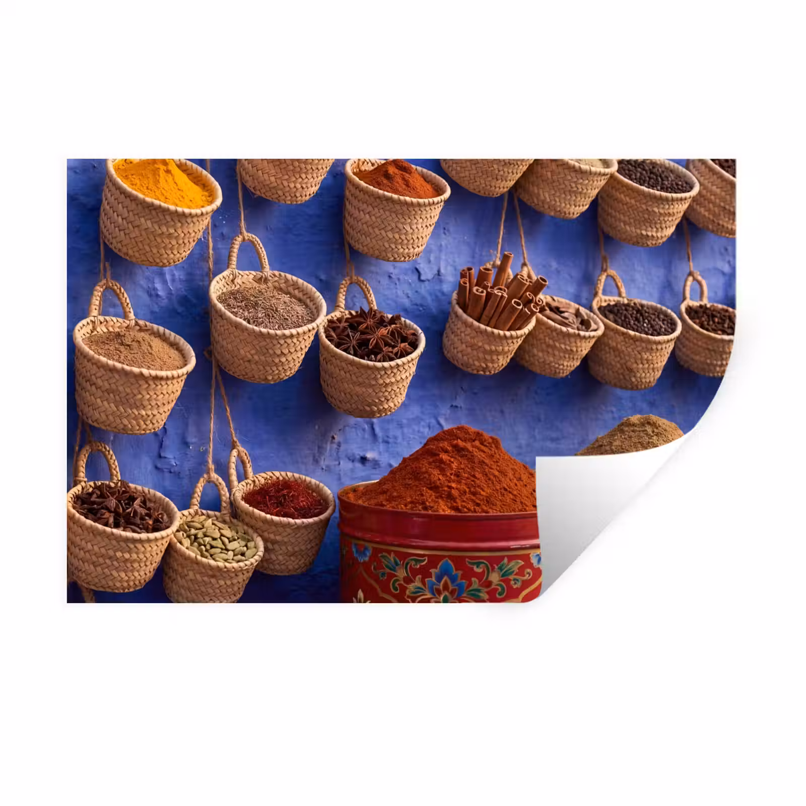 Wall Sticker - Herbs - Baskets - Market - Kruiden - Manden - Markt Muursticker klein