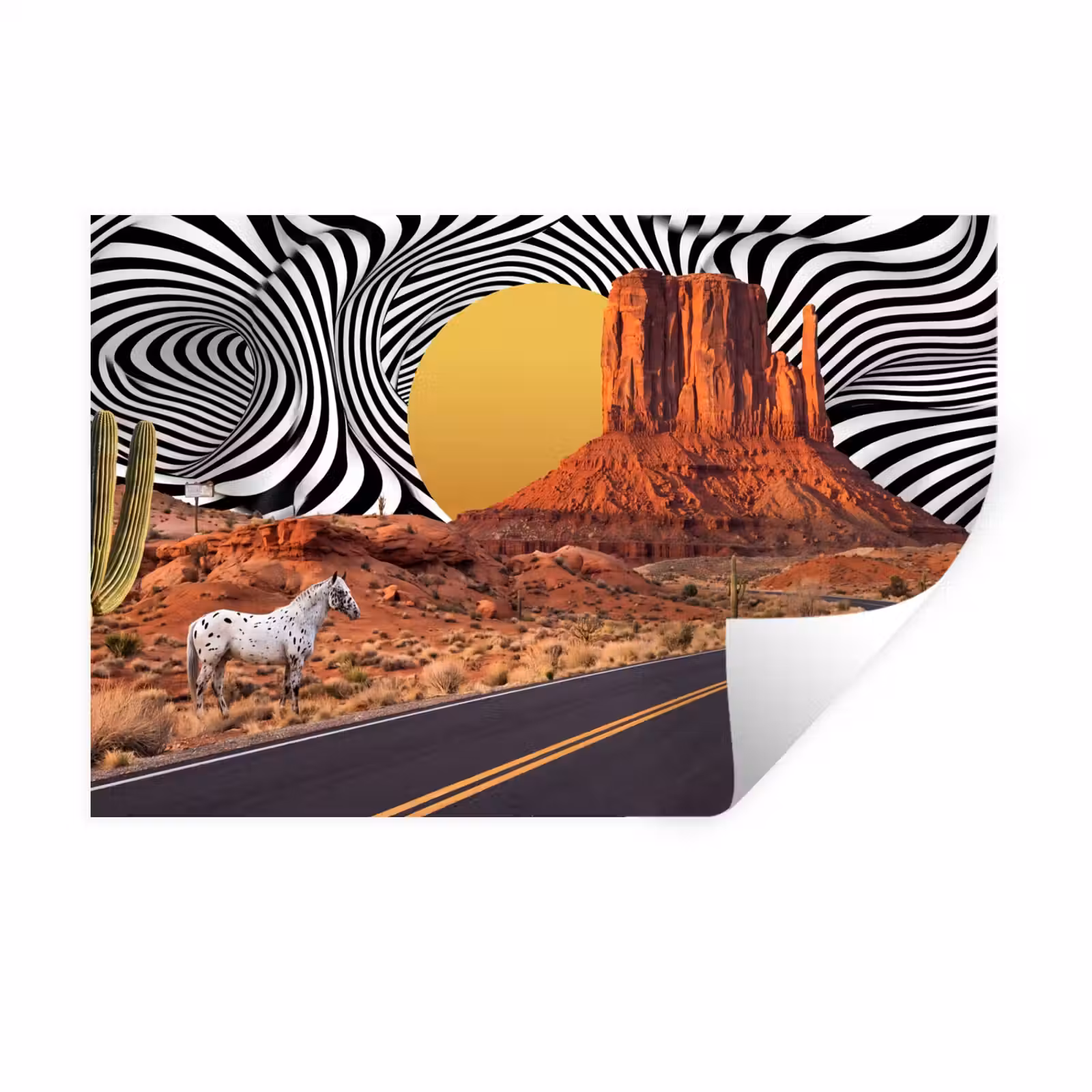Wall Sticker - Horse - Desert - Nature - Paard - Woestijn - Natuur Muursticker klein