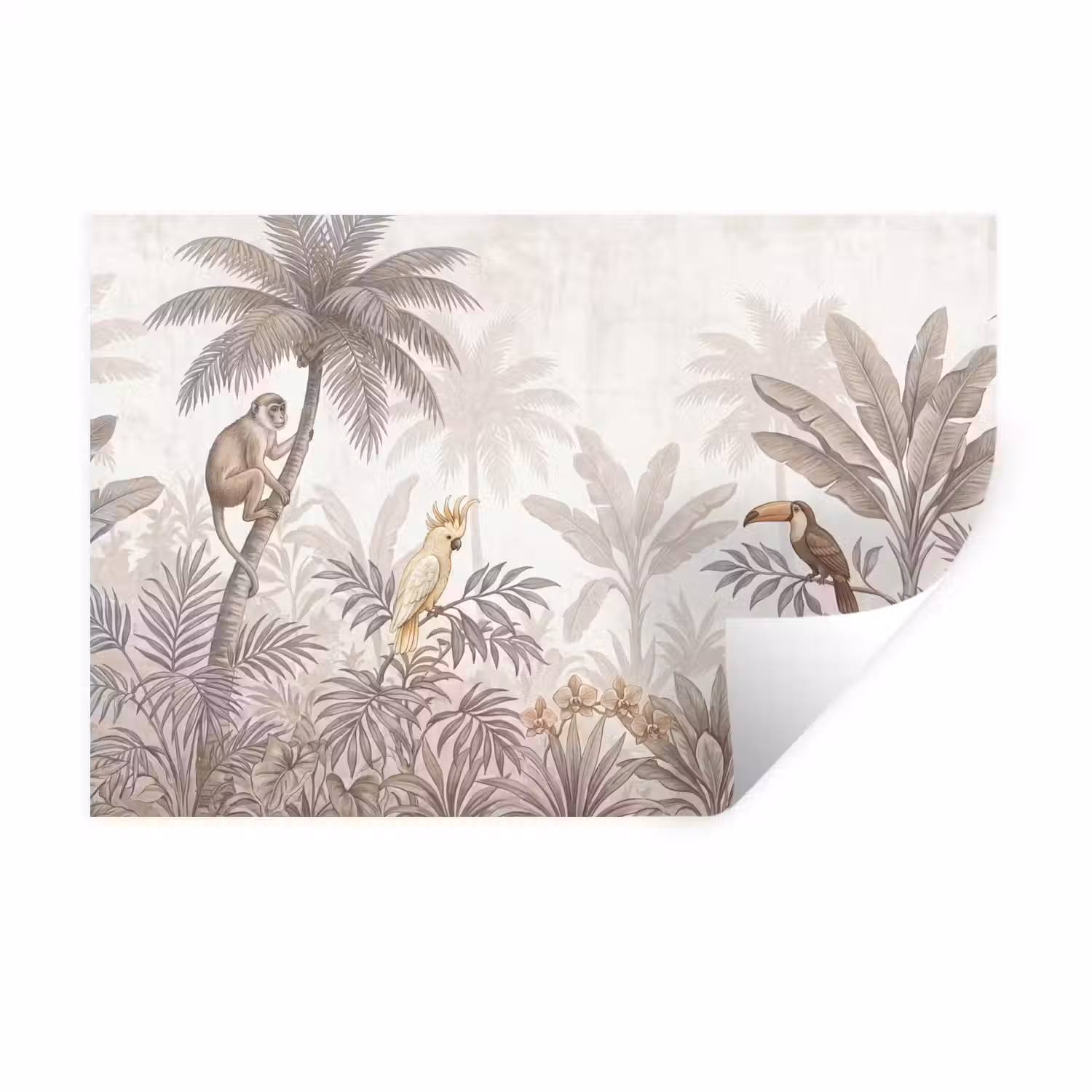 Jungle - Dieren - Palmbomen Muursticker klein -3d