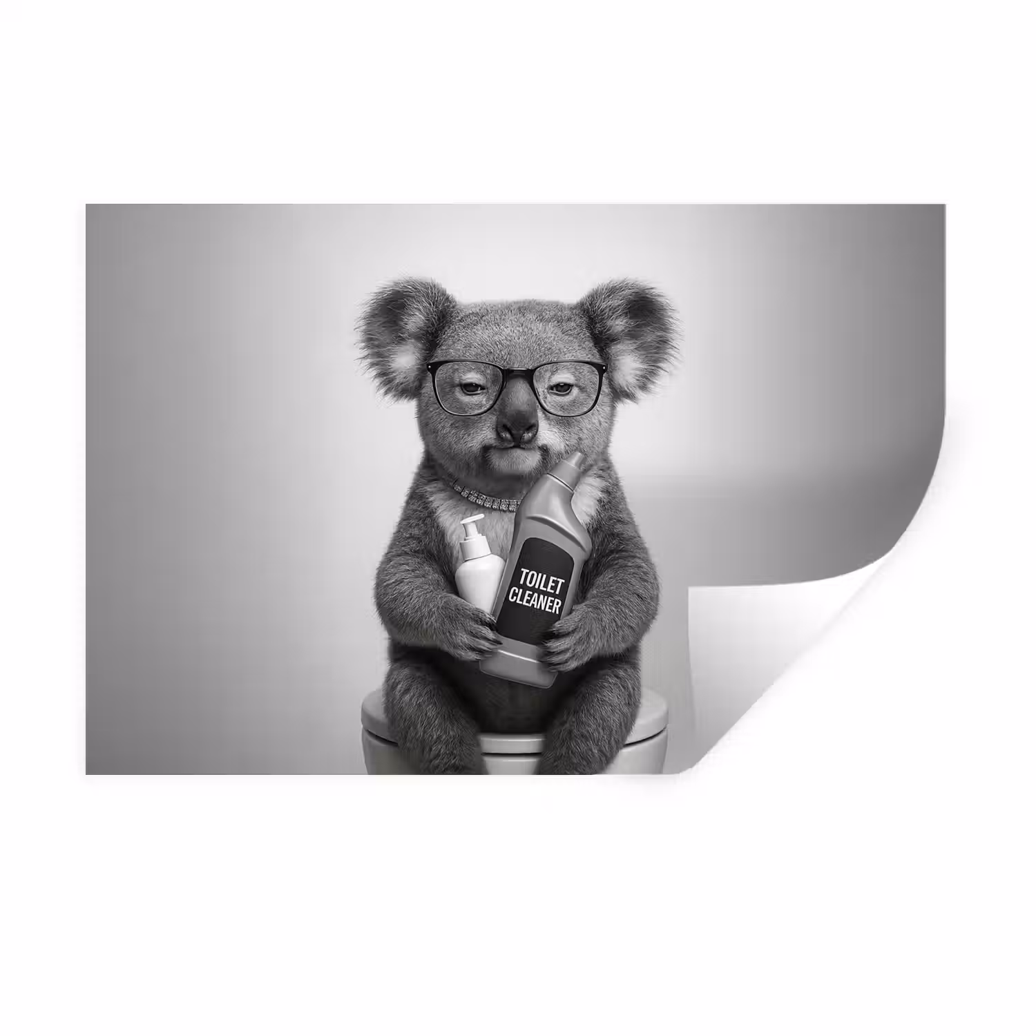 Koala - Bril - Toilet Muursticker klein -3d