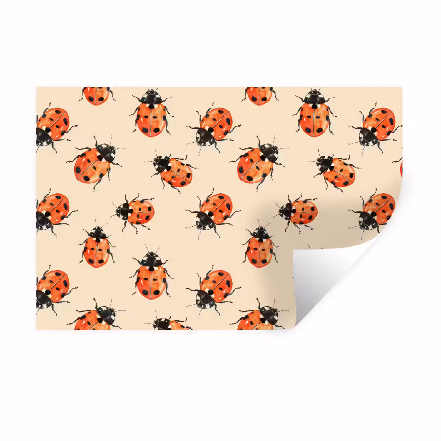Lieveheersbeestjes - Patroon - Rood Muursticker klein 286 -3d