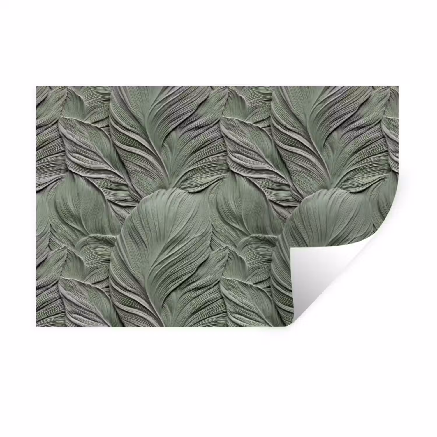 Bladeren - Textuur - Groen Muursticker klein 286 -3d