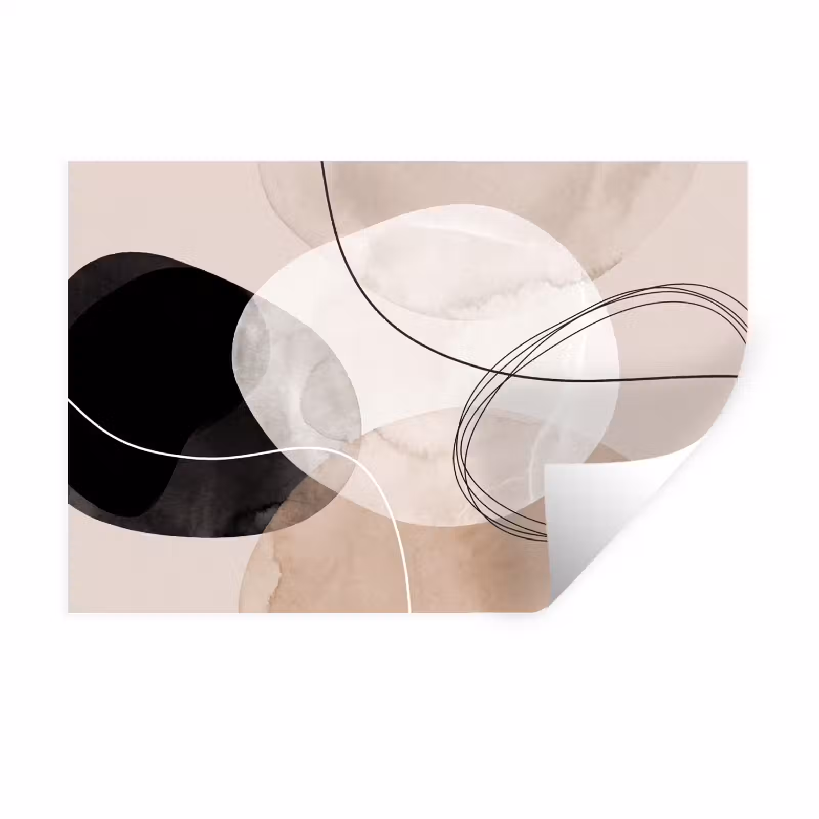 Wall Sticker - Lines - Wavy - Art - Lijnen - Golvend - Kunst Muursticker klein