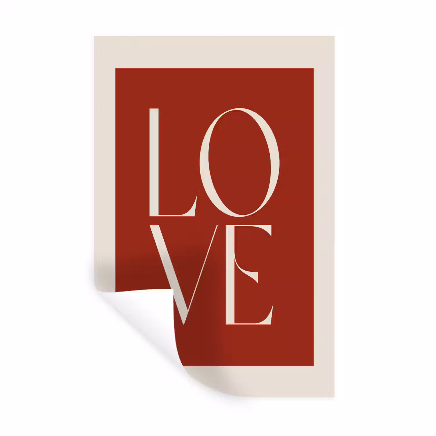 Love - Rood - Minimalistisch Muursticker klein -3d