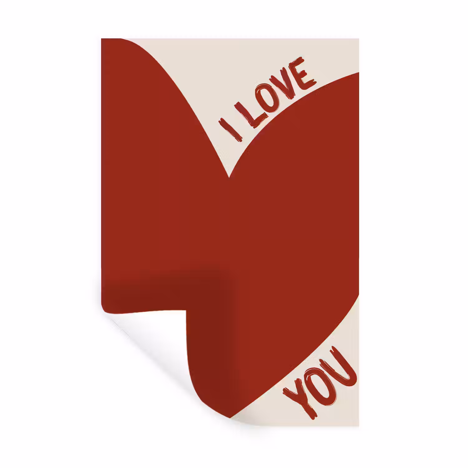 Loveyou - Rood - Hart Muursticker klein -3d