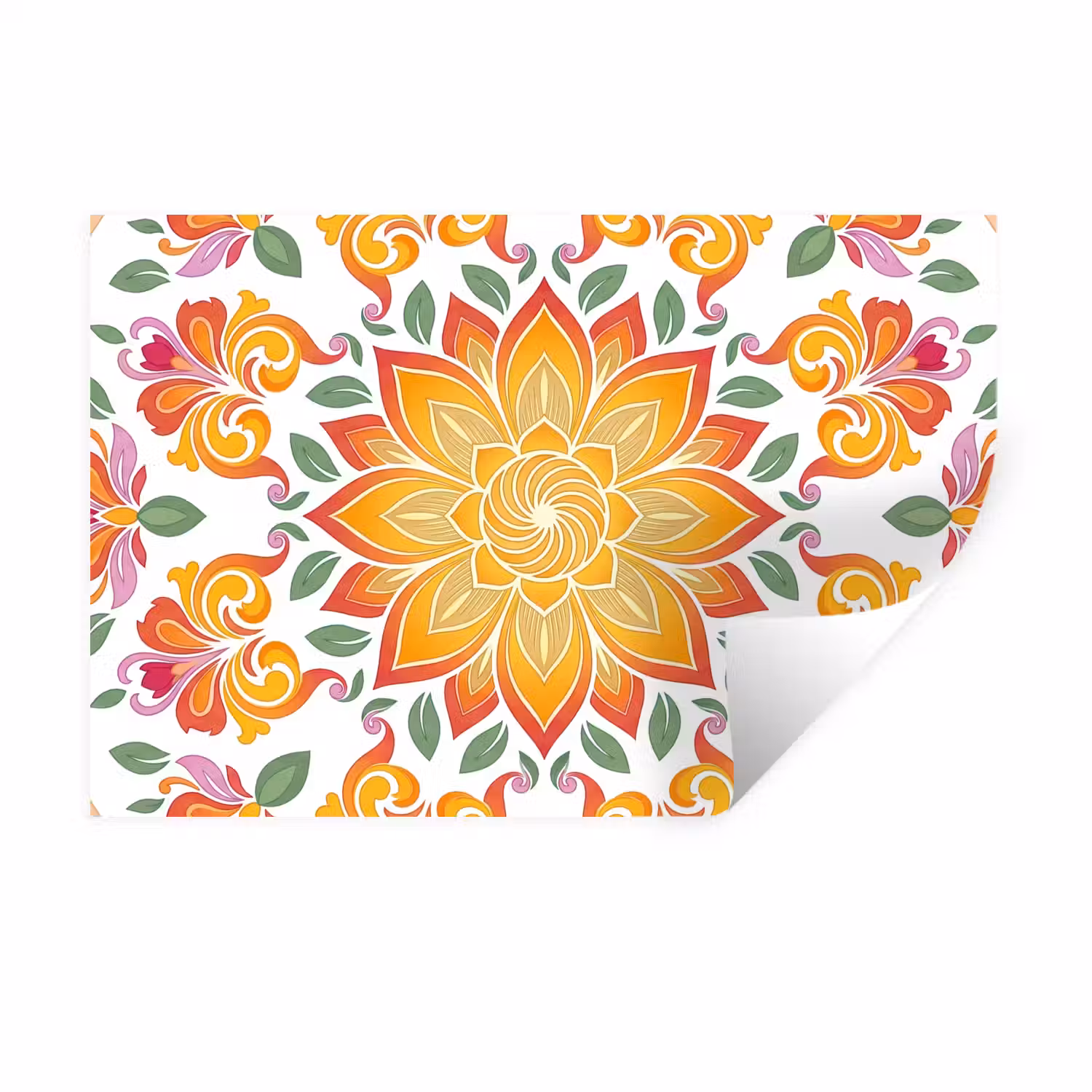 Mandala - Bloemen - Decoratie - Kleurrijk - Abstract Muursticker klein -3d