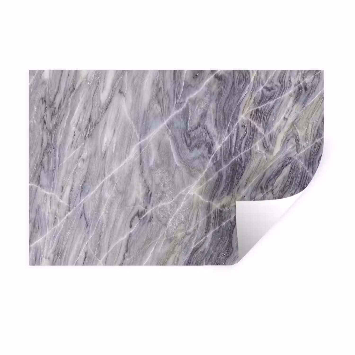 Marmer - Ader - Patroon - Abstract - Grijs Muursticker klein -3d