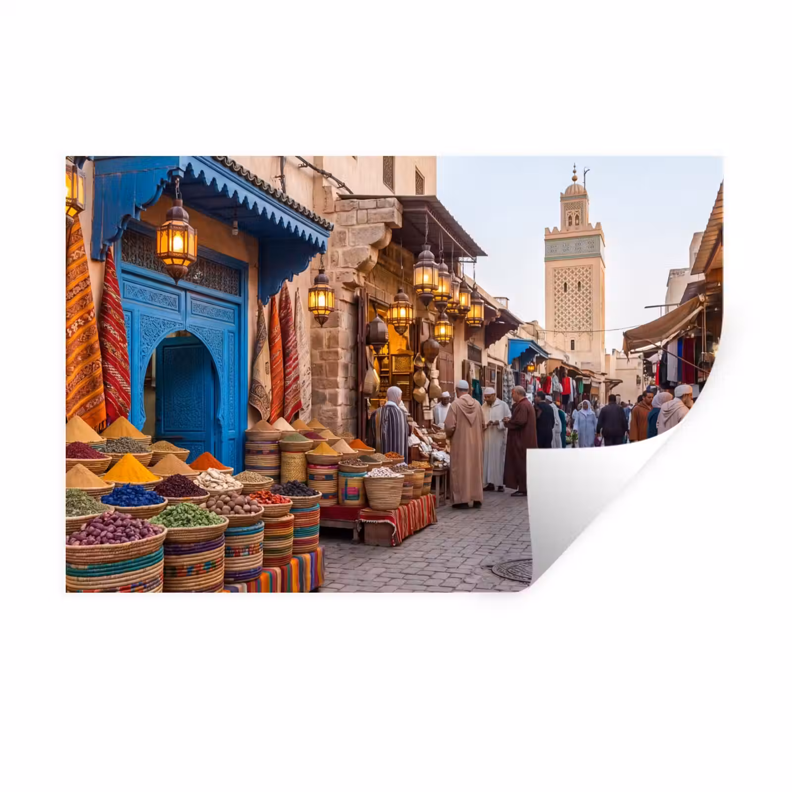 Wall Sticker - Market - Oriental - Colorful - Markt - Oosters - Kleurrijk Muursticker klein