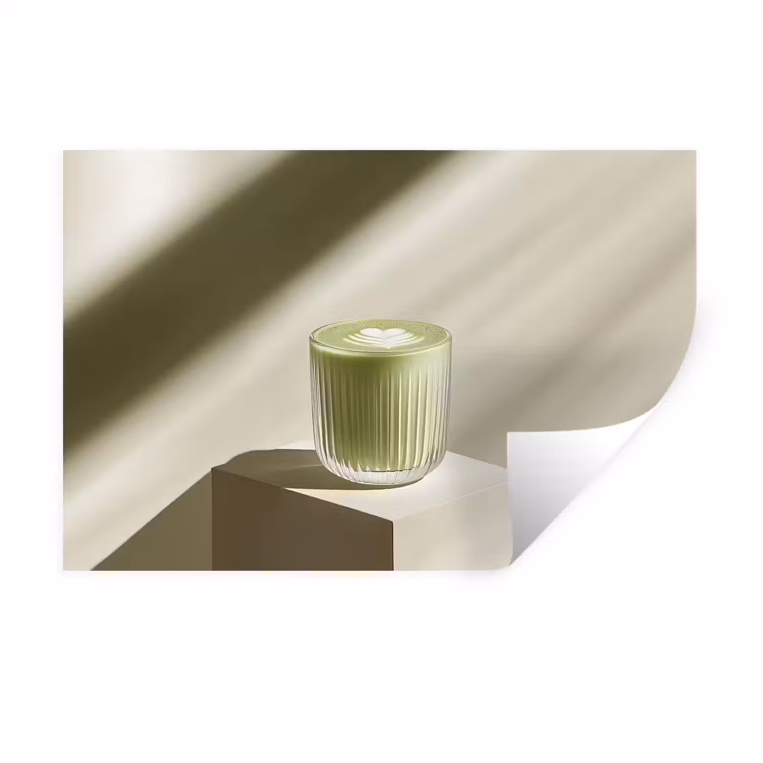Matcha - Glas - Groen - Minimalistisch Muursticker klein -3d