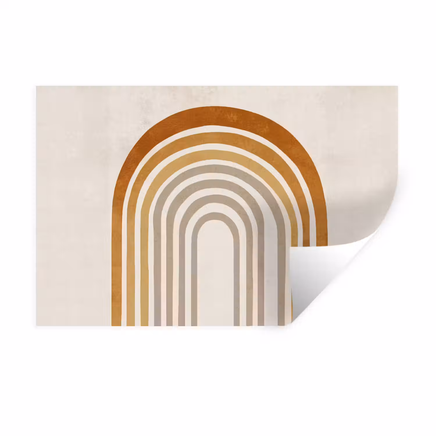 Minimalistisch - Boog - Lijnen - Beige Muursticker klein -3d