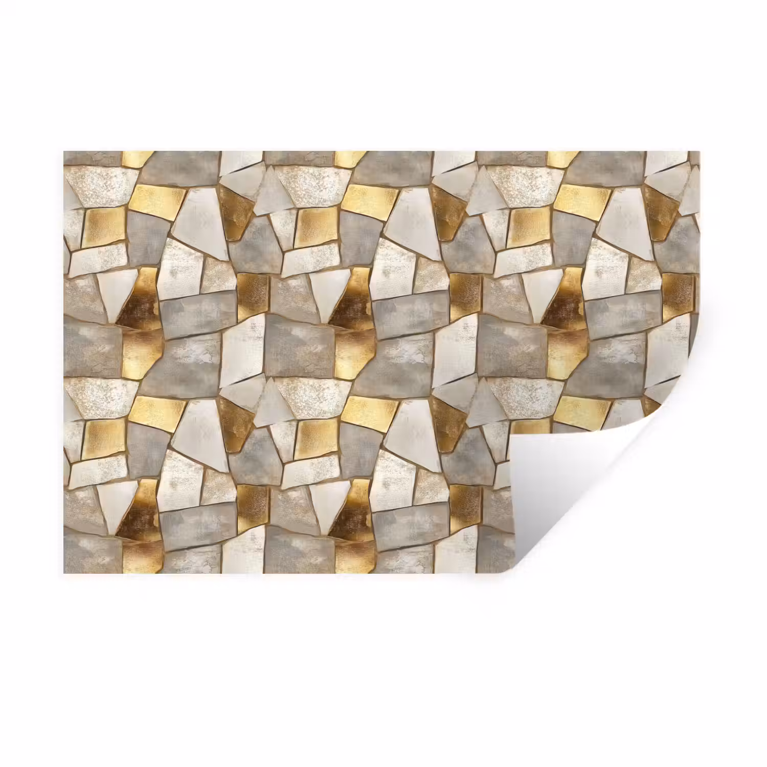 Mozaïek - Marmer - Goud Muursticker klein 286 -3d
