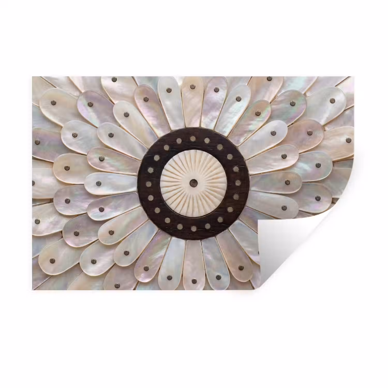 Parelmoer - Patroon - Decoratie - Ambacht - Wit Muursticker klein -3d