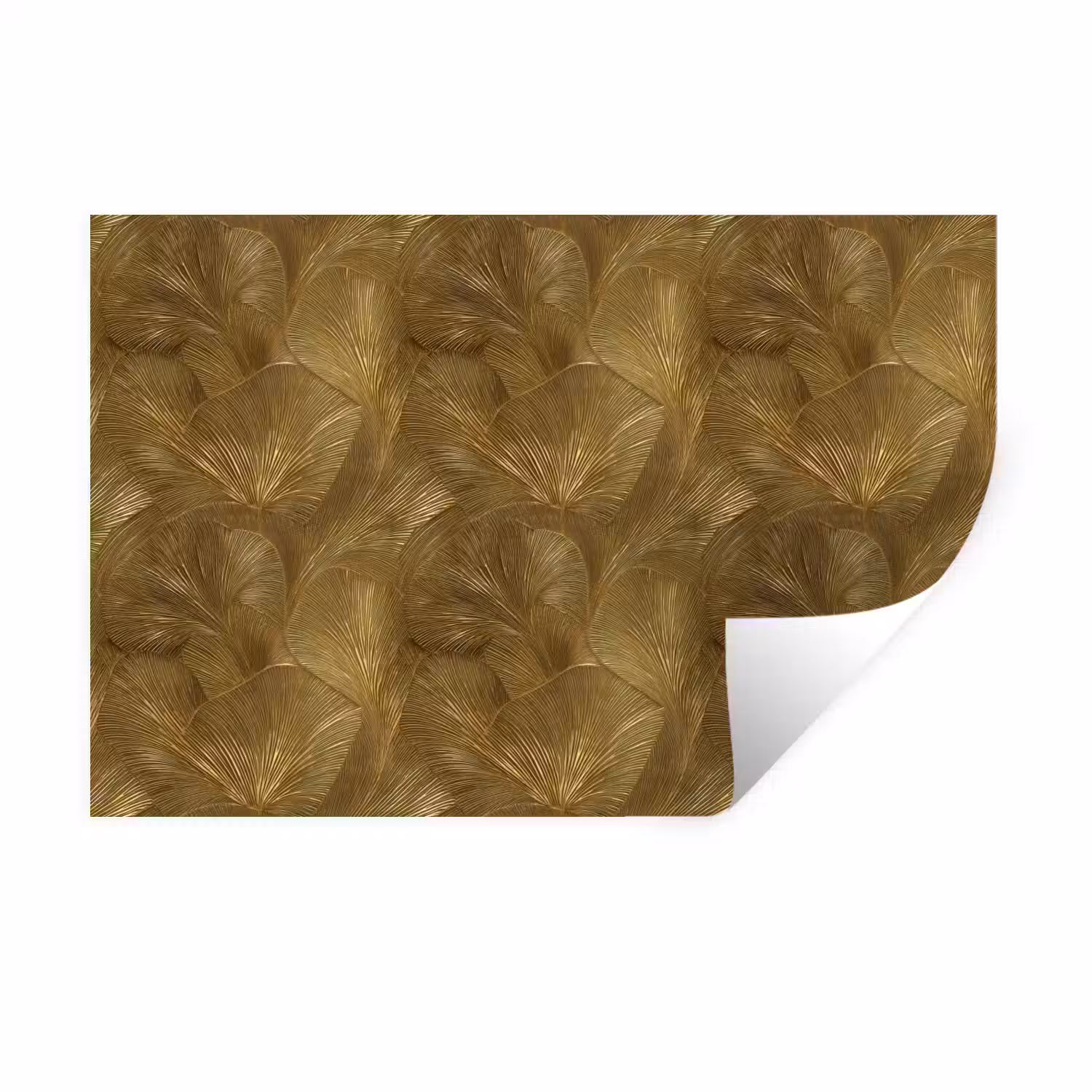Organisch - Lijnen - Goud Muursticker klein 286 -3d