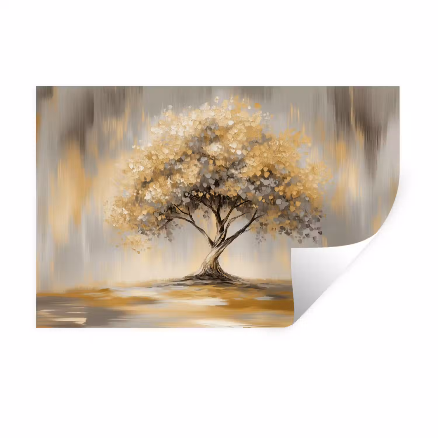 Schilderij - Boom - Abstract - Bladeren Muursticker klein -3d