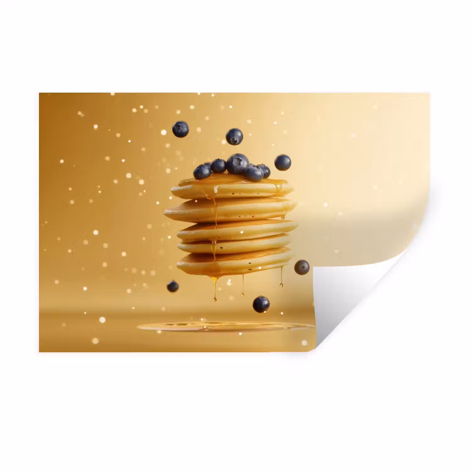 Pannenkoeken - Eten - Honing - Geel Muursticker klein -3d