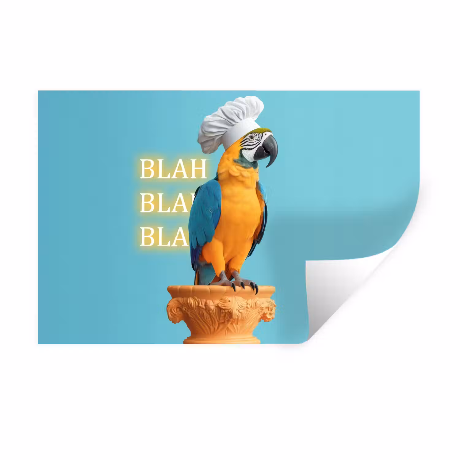 Papegaai - Koksmuts - Quote - Neon Muursticker klein -3d