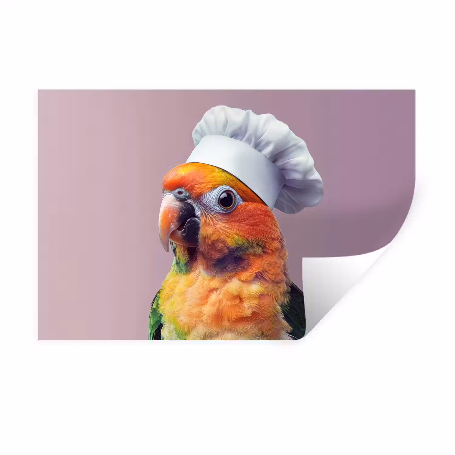 Papegaai - Koksmuts - Nieuwsgierig - Vogel Muursticker klein -3d