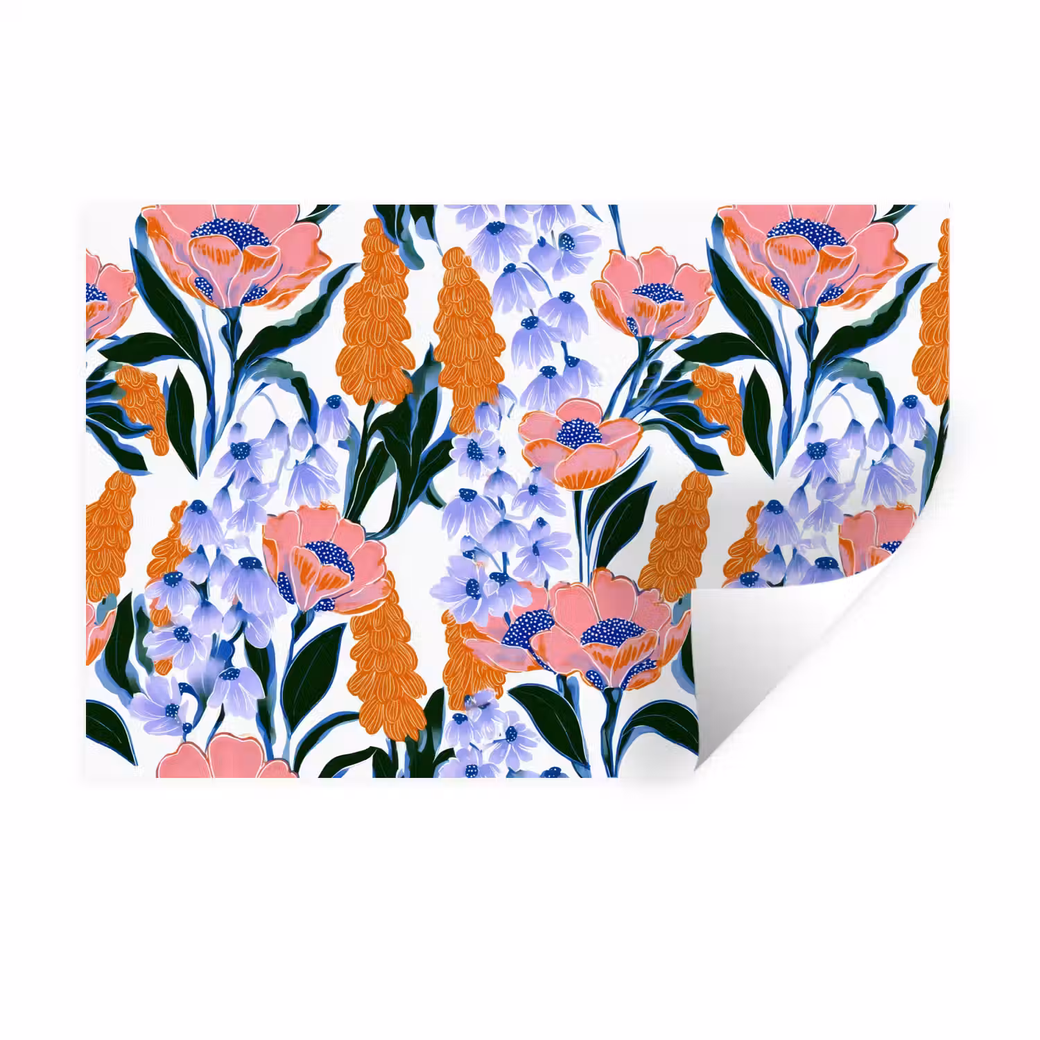 Patroon - Aquarel - Kleurrijk Muursticker klein 286 -3d