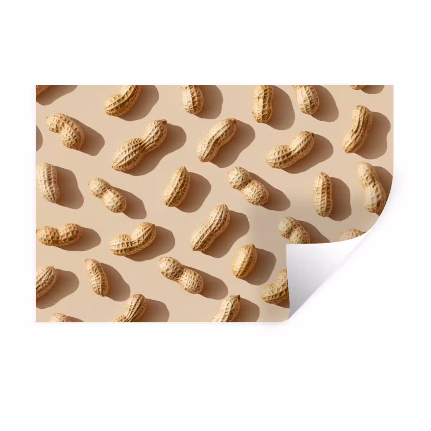 Pinda's - Patroon - Beige Muursticker klein -3d