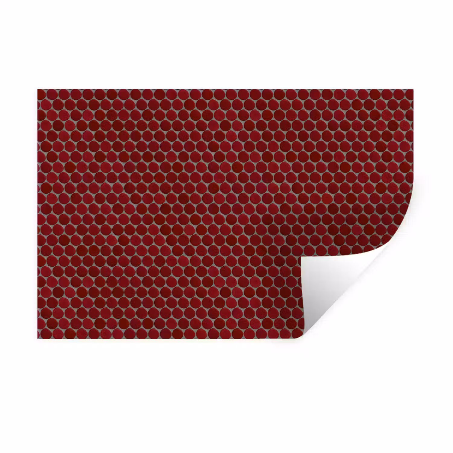Penny - Mozaïek - Rond - Rood Muursticker klein 286 -3d