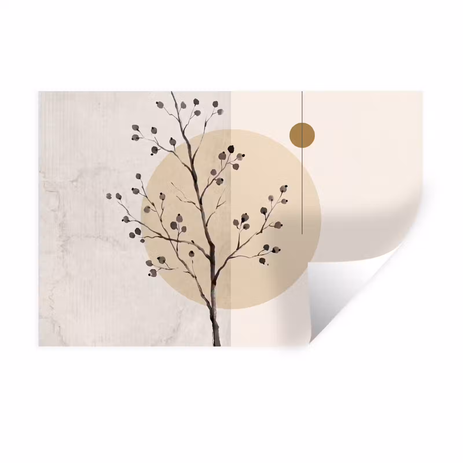 Wall Sticker - Plant - Abstract - Beige - Plant - Abstract - Beige Muursticker klein