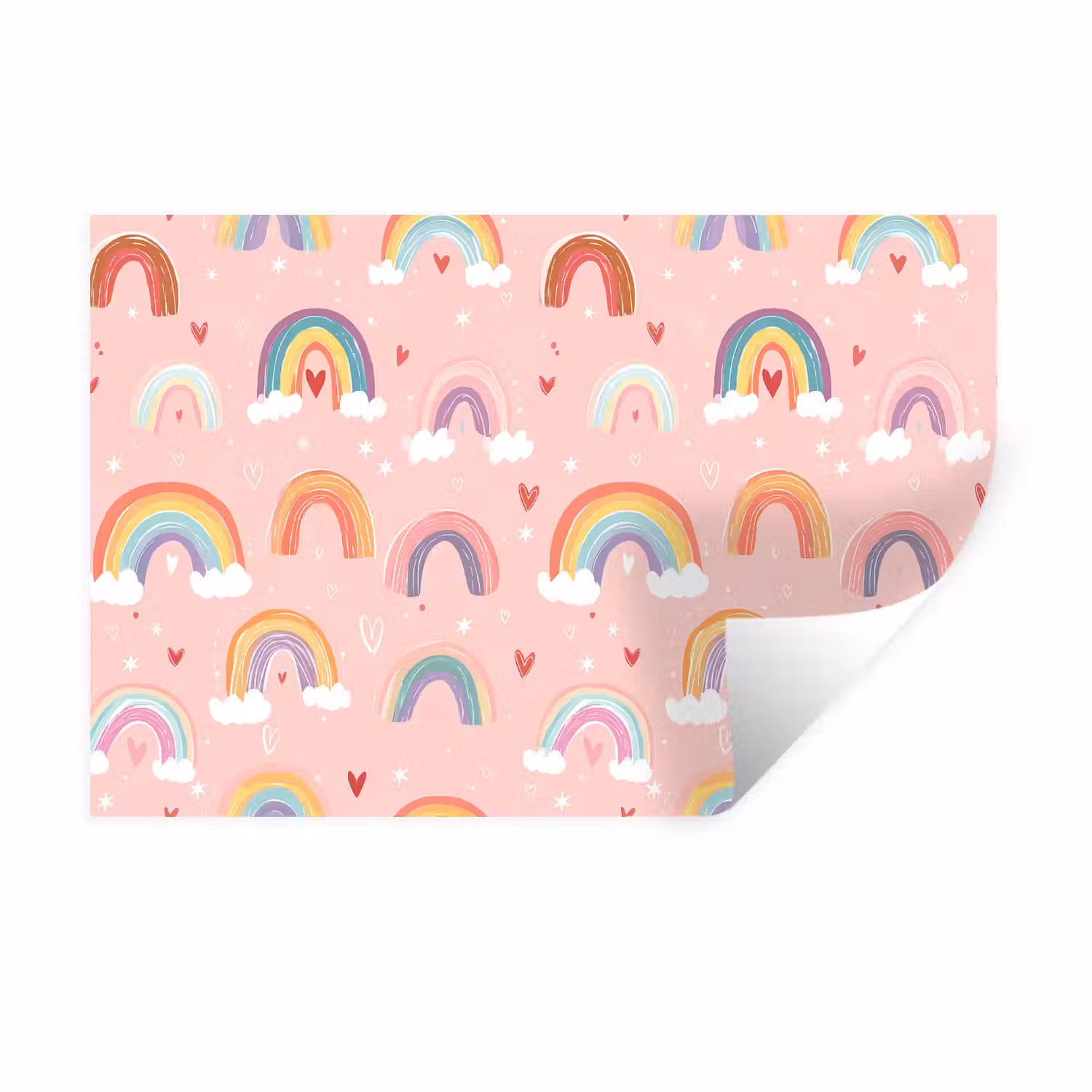 Regenboog - Patroon - Pastel - Handgetekend Muursticker klein -3d