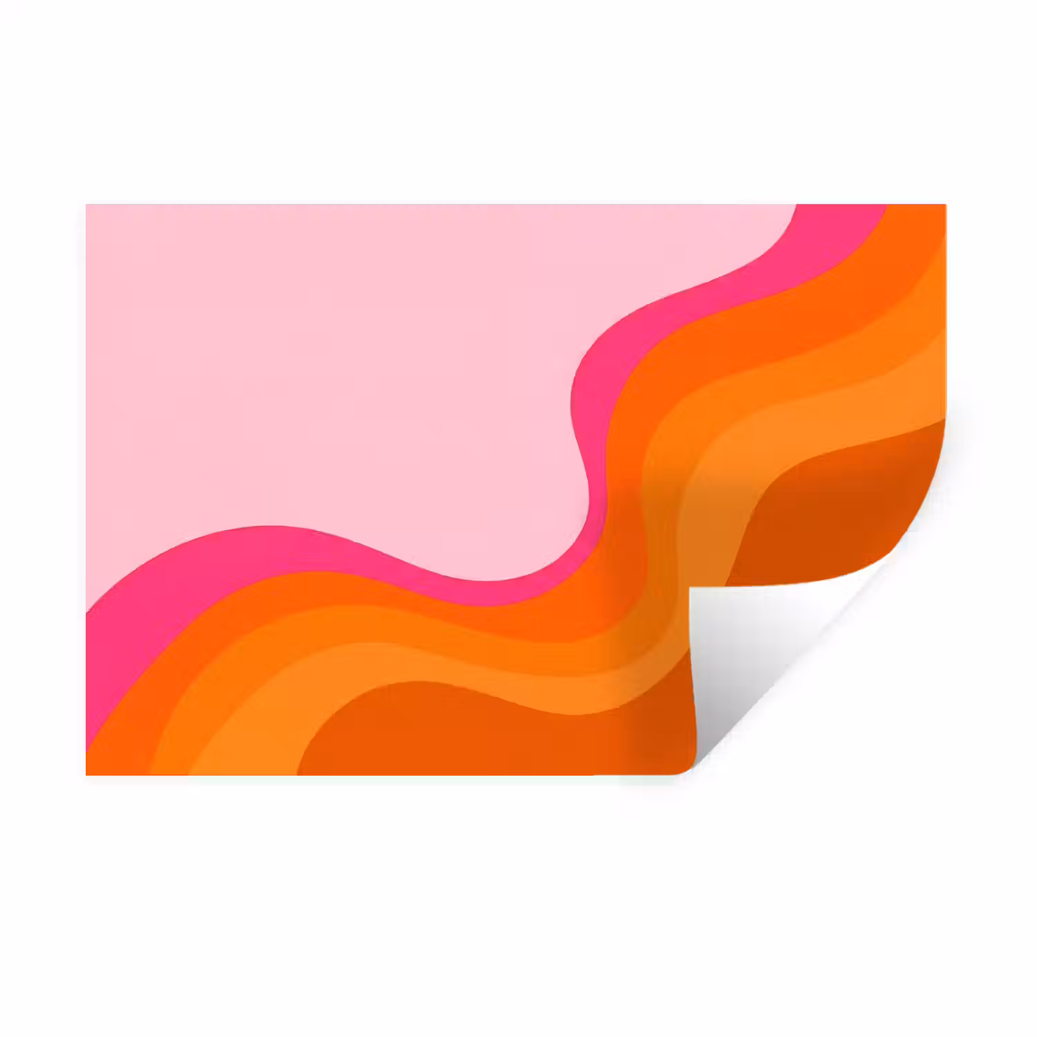 Retro - Waves - Kleurrijk Muursticker klein -3d