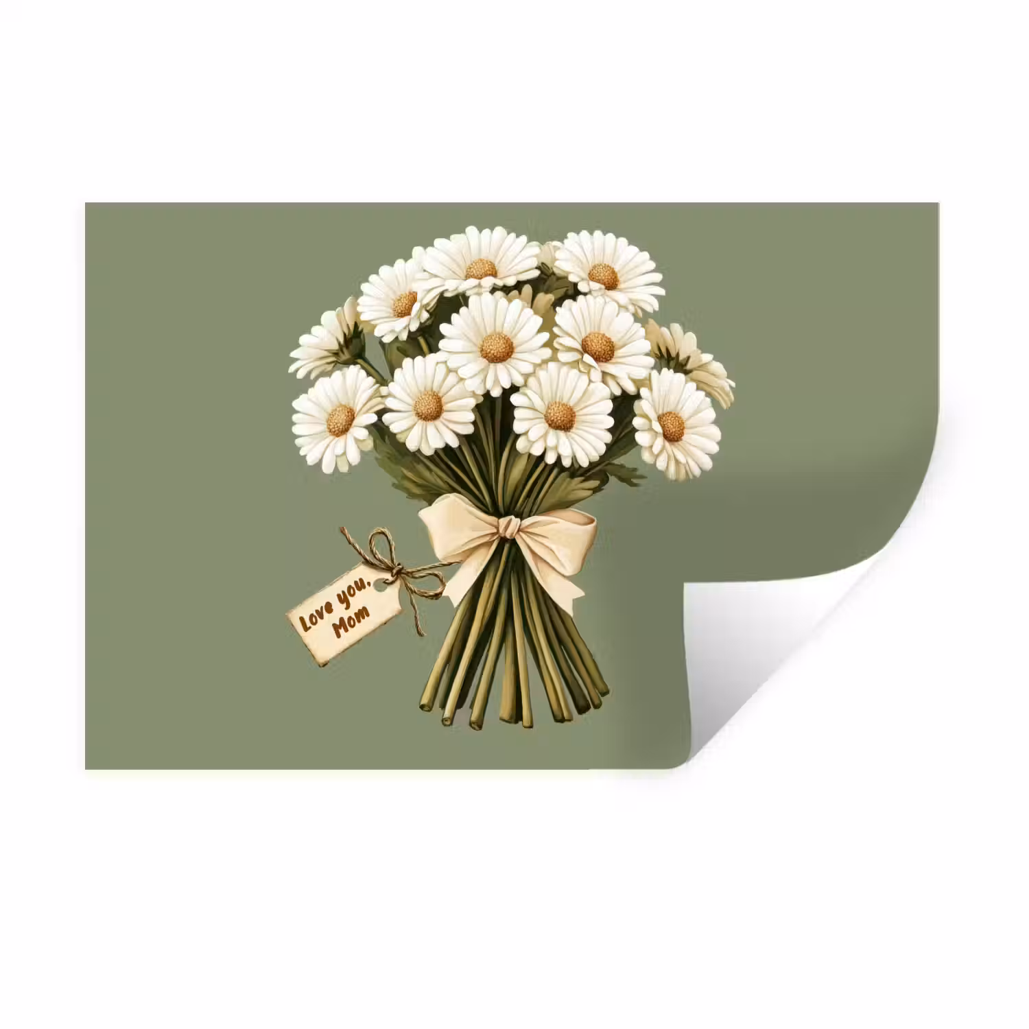 Lint - Boeket - Groen - Quote Muursticker klein -3d