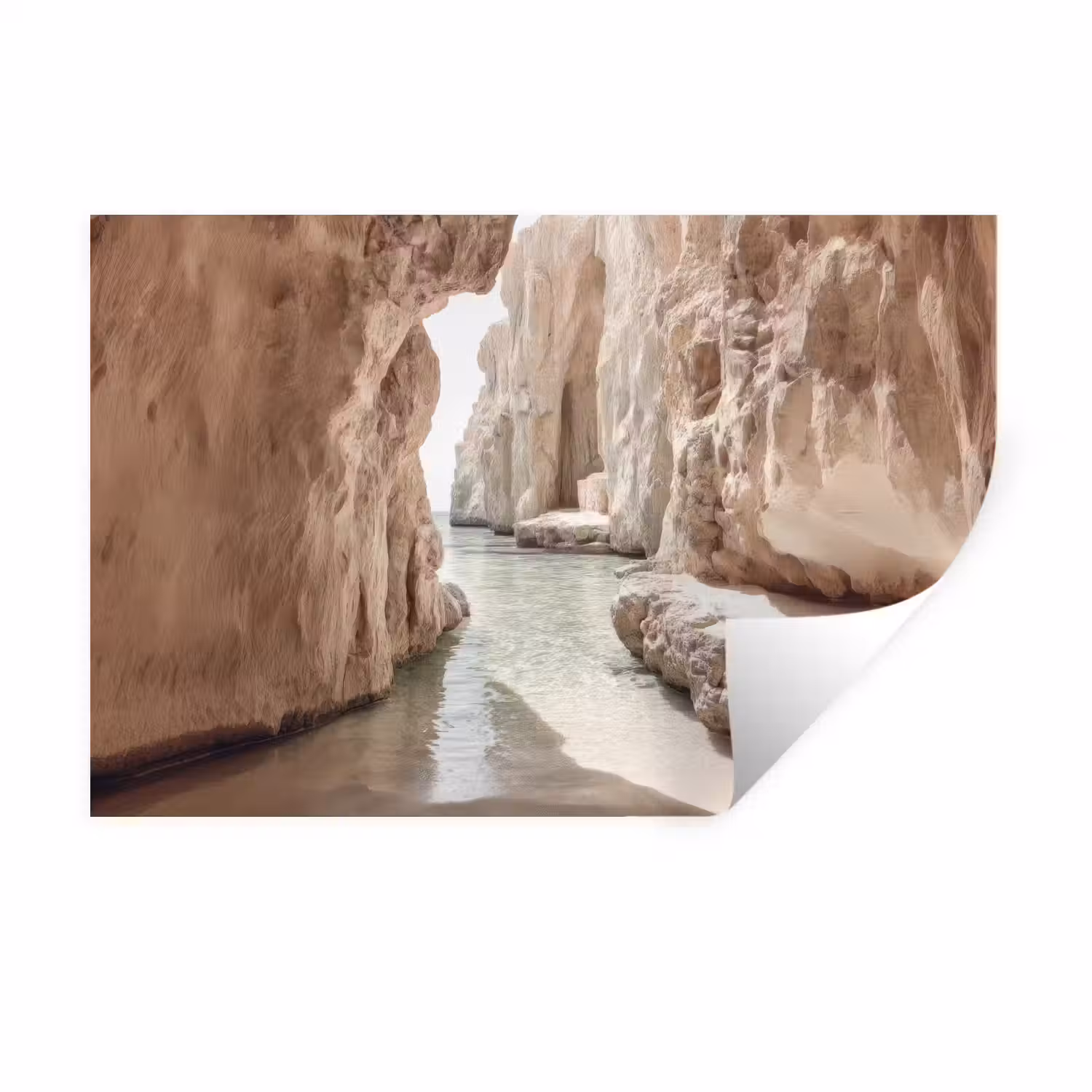 Rotsen - Zee - Zand - Kloof Muursticker klein -3d