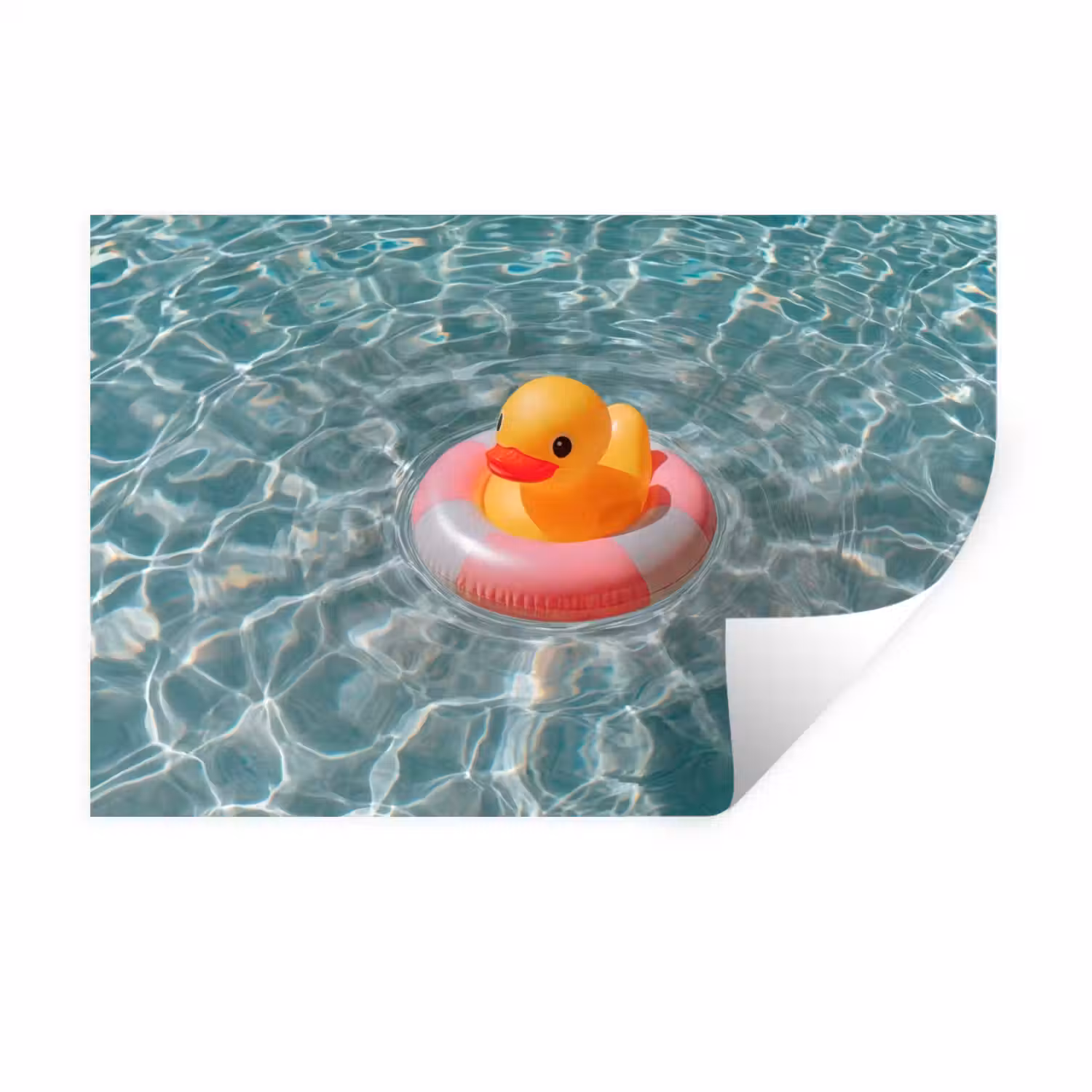 Badeend - Zwemband - Geel Muursticker klein -3d