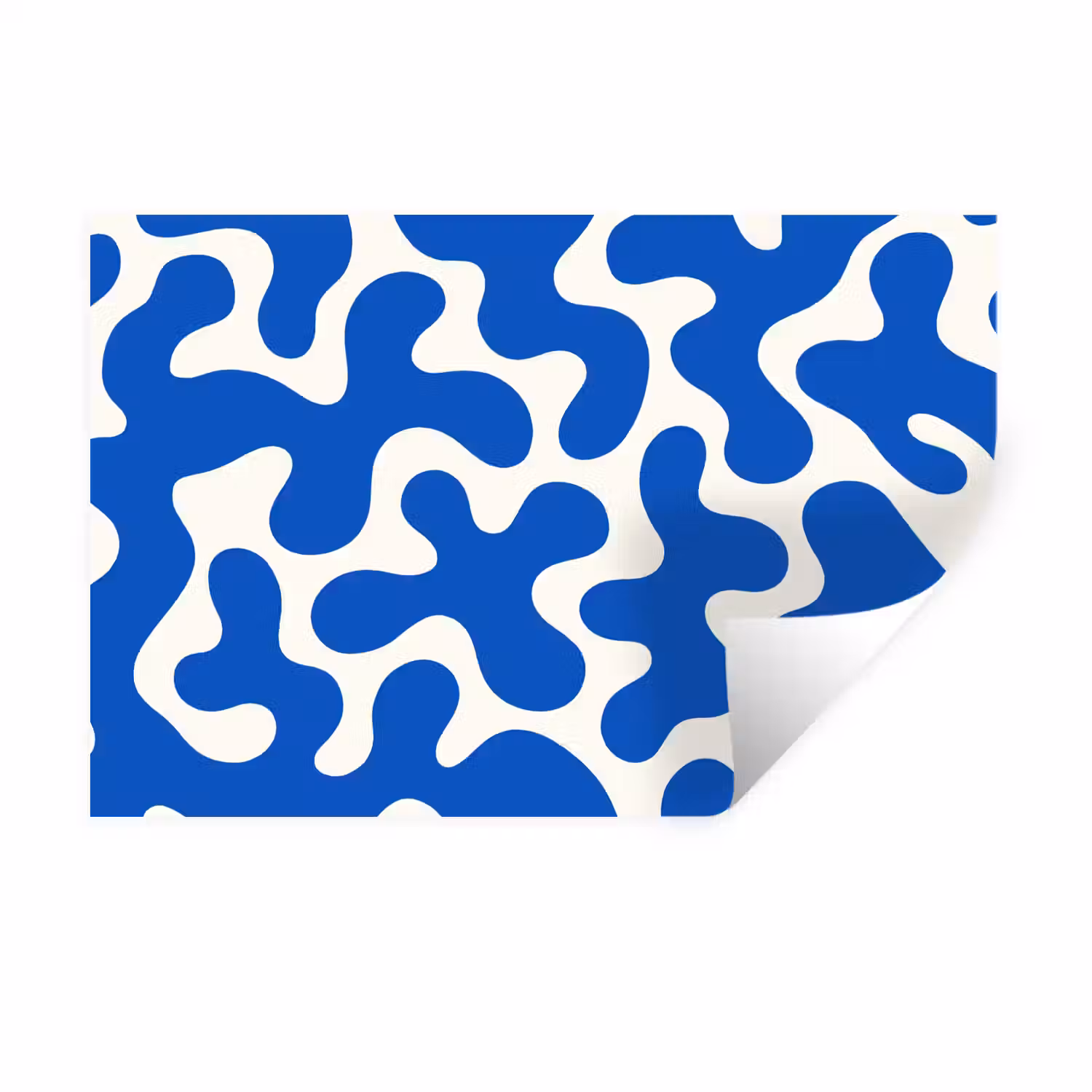 Vormen - Abstract - Blauw - Golven Muursticker klein -3d